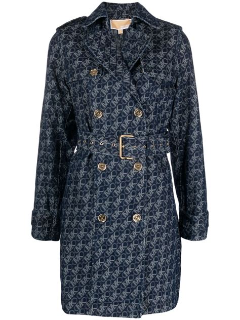 michael kors trenchcoat zwart|michael kors denim trench coat.